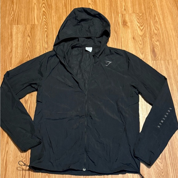 Gymshark Black Windbreaker Jacket Size Medium NWOT - Picture 1 of 13